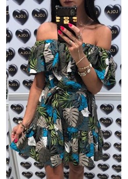 Hiszpańska sukienka z falbanami ciemny wzór ze sklepu intimiti.pl w kategorii Sukienki - zdjęcie 187893157