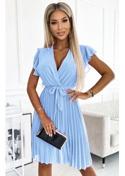 Numoco 424-5 szyfonowa plisowana sukienka z dekoltem i falbankami ze sklepu intimiti.pl w kategorii Sukienki - zdjęcie 187893227