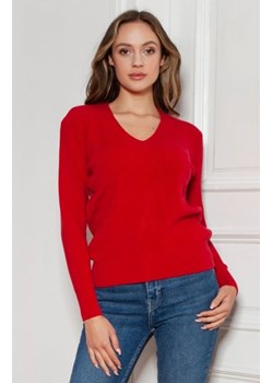 Sweter w prążek czerwony SWE146 ze sklepu intimiti.pl w kategorii Swetry damskie - zdjęcie 187893528