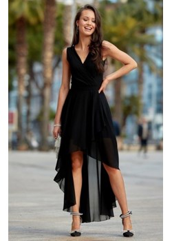 Roco sukienka z asymetrycznym przodem 0294 czarna ze sklepu intimiti.pl w kategorii Sukienki - zdjęcie 187893719