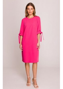 Stylove S393 sukienka z wiązanymi rękawami różowa ze sklepu intimiti.pl w kategorii Sukienki - zdjęcie 187893829