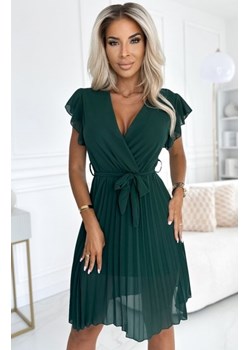 Numoco 424-6 szyfonowa plisowana sukienka z dekoltem i falbankami ze sklepu intimiti.pl w kategorii Sukienki - zdjęcie 187893876