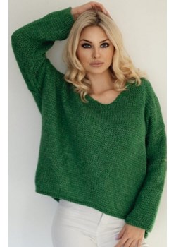 Basicowy sweter damski zielony 30080 ze sklepu intimiti.pl w kategorii Swetry damskie - zdjęcie 187894059