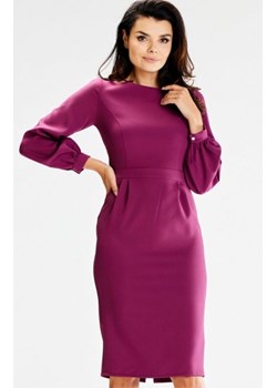 Awama A597 sukienka z szerokimi rękawami śliwkowa ze sklepu intimiti.pl w kategorii Sukienki - zdjęcie 187894097