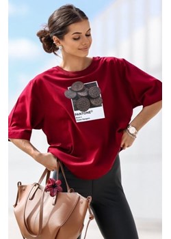 Oversizowy t-shirt Oreo bordowa ze sklepu intimiti.pl w kategorii Bluzki damskie - zdjęcie 187894178