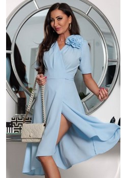 Elizabeth Rosa sukienka midi z różą baby blue ze sklepu intimiti.pl w kategorii Sukienki - zdjęcie 187894357