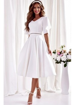 Duet Luna rozkloszowana sukienka midi ecru ze sklepu intimiti.pl w kategorii Sukienki - zdjęcie 187894597