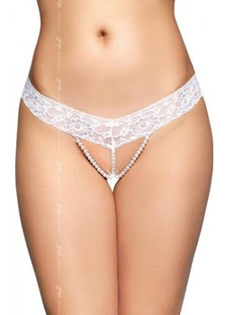Softline 2491 erotyczne stringi z perełkami białe ze sklepu intimiti.pl w kategorii Majtki damskie - zdjęcie 187894648