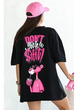 Oversizowy t-shirt Pantera Drink czarny ze sklepu intimiti.pl w kategorii Bluzki damskie - zdjęcie 187895009