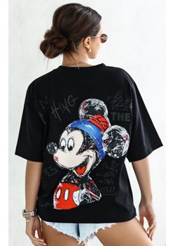 Oversizowy t-shirt damski Myszka Nothing czarny ze sklepu intimiti.pl w kategorii Bluzki damskie - zdjęcie 187895095