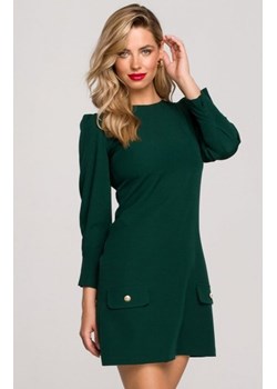 Trapezowa mini sukienka K148 zielona ze sklepu intimiti.pl w kategorii Sukienki - zdjęcie 187895099