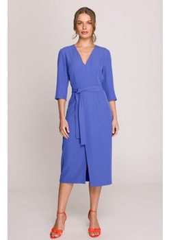 Stylove S396 sukienka z kopertowym dekoltem niebieska ze sklepu intimiti.pl w kategorii Sukienki - zdjęcie 187895117