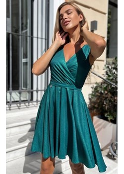 Elegancka ciemno zielona sukienka z brokatem 2215-13 ze sklepu intimiti.pl w kategorii Sukienki - zdjęcie 187895138