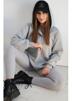 Komplet 3 w 1 bluza, top i legginsy szary ze sklepu intimiti.pl w kategorii Dresy damskie - zdjęcie 187895296