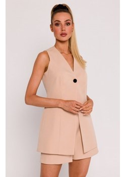 Moe kamizelka na jeden guzik beżowa M776 ze sklepu intimiti.pl w kategorii Marynarki damskie - zdjęcie 187895447
