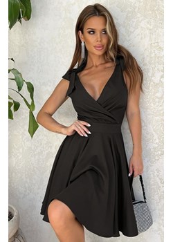 Wizytowa sukienka z kokardkami czarna 2209-06 ze sklepu intimiti.pl w kategorii Sukienki - zdjęcie 187895587