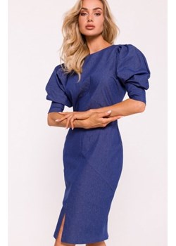Moe sukienka z przeszyciami niebieska M803 ze sklepu intimiti.pl w kategorii Sukienki - zdjęcie 187895597