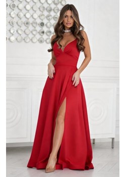 Czerwona sukienka balowa na ramiączkach z ukrytymi kieszeniami ze sklepu intimiti.pl w kategorii Sukienki - zdjęcie 187895887