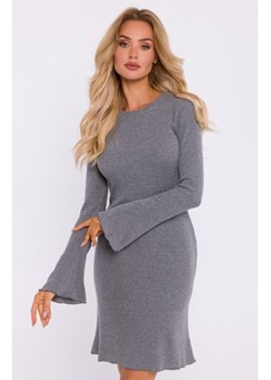 Moe sukienka z poszerzonymi rękawami szara M821 ze sklepu intimiti.pl w kategorii Sukienki - zdjęcie 187895987