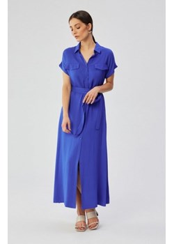 Stylove S364 sukienka maxi rozpinana z krótkimi rękawami niebieska ze sklepu intimiti.pl w kategorii Sukienki - zdjęcie 187896006