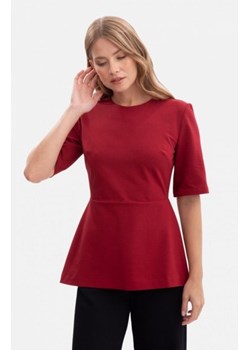 Bewear B305 bluzka dzianinowa z baskinką bordowa ze sklepu intimiti.pl w kategorii Bluzki damskie - zdjęcie 187896205