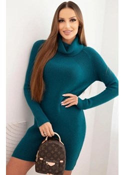 Dzianinowa sukienka z golfem zielona ze sklepu intimiti.pl w kategorii Sukienki - zdjęcie 187896206