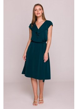 Stylove S411 sukienka z żabotem zielona ze sklepu intimiti.pl w kategorii Sukienki - zdjęcie 187896218