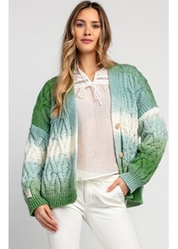 Fobya F1972 kardigan ombre multikolor zielony ze sklepu intimiti.pl w kategorii Swetry damskie - zdjęcie 187896296