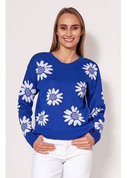MKM SWE302 wiosenny sweterek kobaltowy ze sklepu intimiti.pl w kategorii Swetry damskie - zdjęcie 187896429