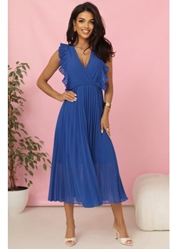 Numoco 315-8 EMILY plisowana sukienka z falbankami i dekoltem ze sklepu intimiti.pl w kategorii Sukienki - zdjęcie 187896467
