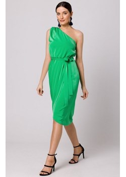 Makover sukienka na jedno ramię zielona K160 ze sklepu intimiti.pl w kategorii Sukienki - zdjęcie 187896476