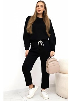 Komplet dresowy masełko bluza i spodnie czarny ze sklepu intimiti.pl w kategorii Dresy damskie - zdjęcie 187896556