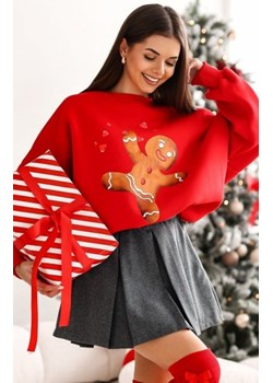 Bluza damska z nadrukiem Ciasteczka z bajki Shrek czerwona ze sklepu intimiti.pl w kategorii Bluzy damskie - zdjęcie 187896607