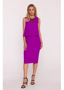 Stylove S422 sukienka ze wstawką z koronki lawendowa ze sklepu intimiti.pl w kategorii Sukienki - zdjęcie 187896868