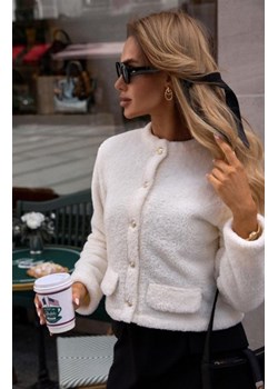 Moe blezer z dzianiny typu miś ecru M807 ze sklepu intimiti.pl w kategorii Swetry damskie - zdjęcie 187896926