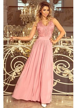 Numoco 215-3 LEA długa suknia bez rękawków z haftowanym dekoltem ze sklepu intimiti.pl w kategorii Sukienki - zdjęcie 187896947