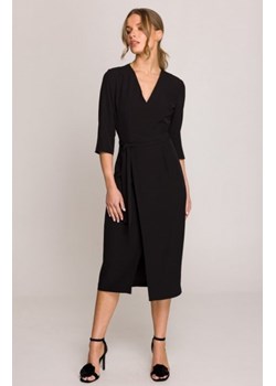 Stylove S396 sukienka z kopertowym dekoltem czarna ze sklepu intimiti.pl w kategorii Sukienki - zdjęcie 187896979