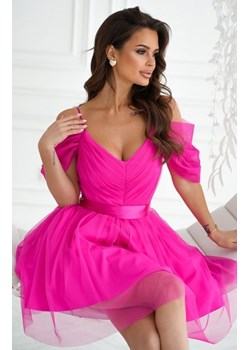 Bicotone rozkloszowana sukienka hiszpanka różowa ze sklepu intimiti.pl w kategorii Sukienki - zdjęcie 187896996