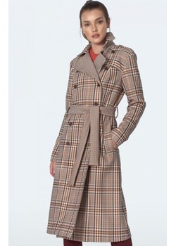 Dwurzędowy płaszcz w jasną kratkę ze sklepu intimiti.pl w kategorii Płaszcze damskie - zdjęcie 187897007