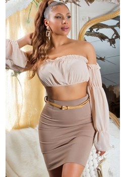 Numoco 616-1 dopasowana spódnica z wysokim stanem i paskiem ze sklepu intimiti.pl w kategorii Spódnice - zdjęcie 187897075