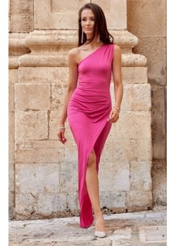 Elegancka różowa sukienka z brokatem 274 ze sklepu intimiti.pl w kategorii Sukienki - zdjęcie 187897098