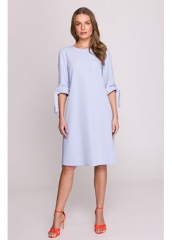 Stylove S393 sukienka z wiązanymi rękawami błękitna ze sklepu intimiti.pl w kategorii Sukienki - zdjęcie 187897455