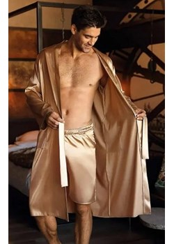 Dkaren Christian satynowy szlafrok męski złoty ze sklepu intimiti.pl w kategorii Szlafroki męskie - zdjęcie 187897526