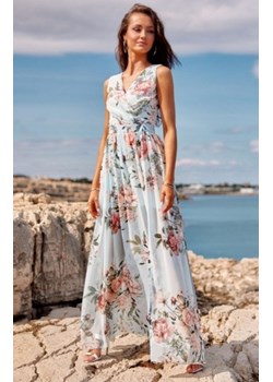 Szyfonowa długa sukienka letnia w kwiaty D04 ze sklepu intimiti.pl w kategorii Sukienki - zdjęcie 187897638