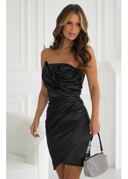 Satynowa mini sukienka z drapaną różą czarna ze sklepu intimiti.pl w kategorii Sukienki - zdjęcie 187897786