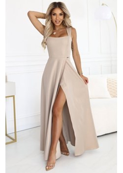 Numoco 633-1 AURELIA długa sukienka z rozcięciem i dekoltem w caro ze sklepu intimiti.pl w kategorii Sukienki - zdjęcie 187897807