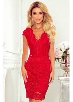 Numoco 316-1 koronkowa sukienka z krótkim rękawkiem i dekoltem ze sklepu intimiti.pl w kategorii Sukienki - zdjęcie 187898559