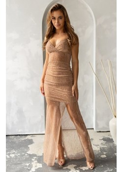 Nifiko długa błyszcząca sukienka Giorgia złota ze sklepu intimiti.pl w kategorii Sukienki - zdjęcie 187898709