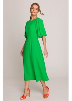 Stylove S399 sukienka z bufiastymi rękawami zielona ze sklepu intimiti.pl w kategorii Sukienki - zdjęcie 187898737