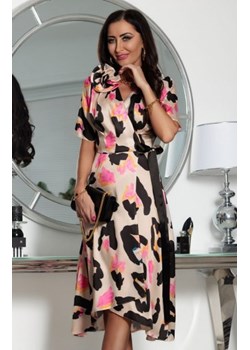 Elizabeth Rosa sukienka midi z różą kolorowy print ze sklepu intimiti.pl w kategorii Sukienki - zdjęcie 187898767